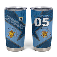 Custom Uruguay Football Tumbler Cup Sun Of May Symbol Unique Style