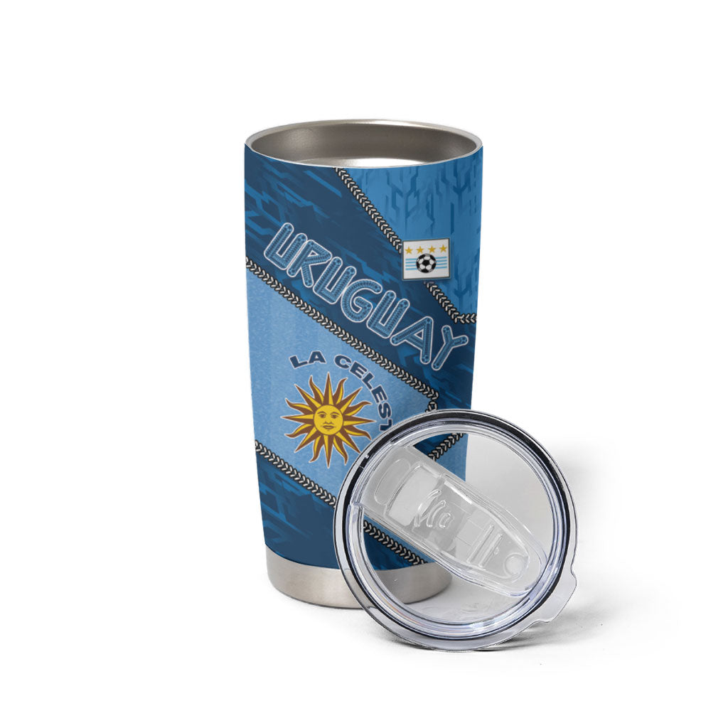 Custom Uruguay Football Tumbler Cup Sun Of May Symbol Unique Style
