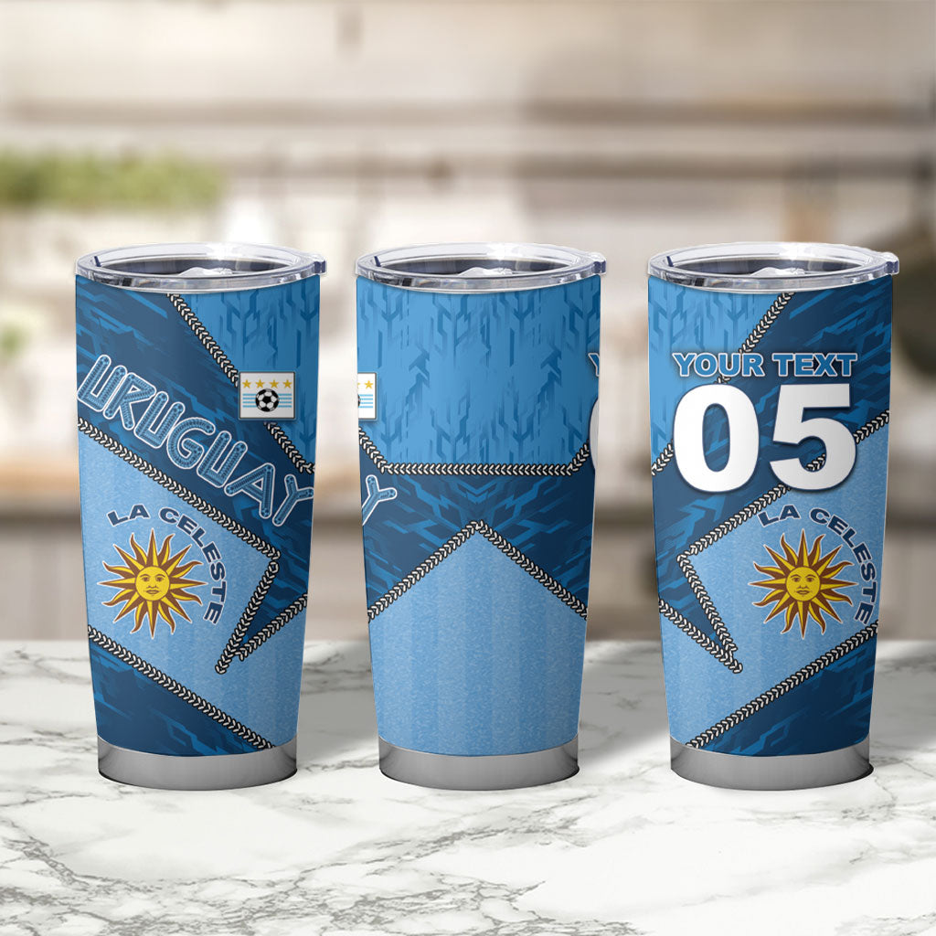 Custom Uruguay Football Tumbler Cup Sun Of May Symbol Unique Style