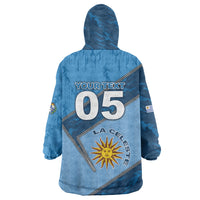 Custom Uruguay Football Wearable Blanket Hoodie Sun Of May Symbol Unique Style