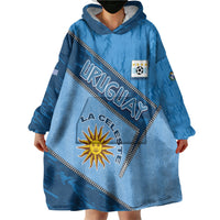 Custom Uruguay Football Wearable Blanket Hoodie Sun Of May Symbol Unique Style