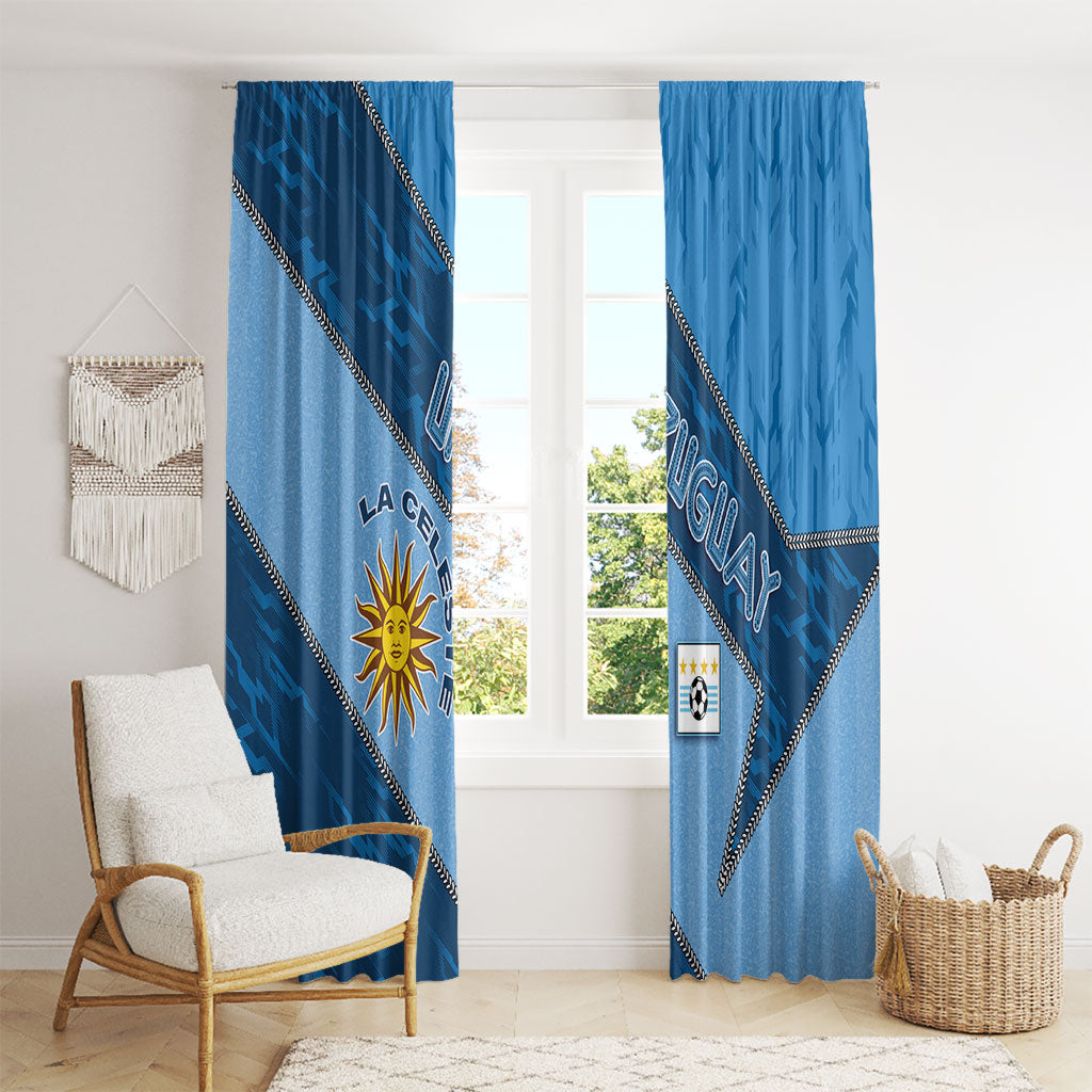 Uruguay Football Window Curtain Sun Of May Symbol Unique Style