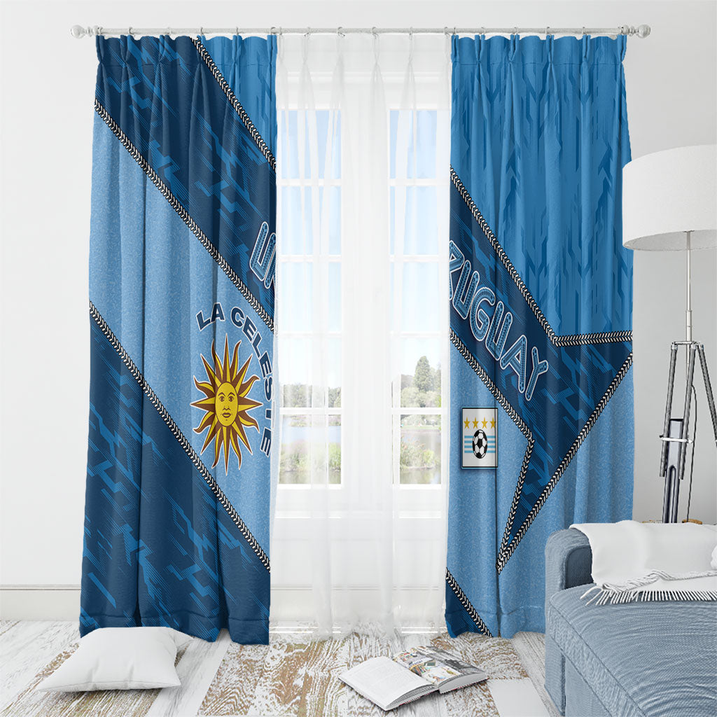 Uruguay Football Window Curtain Sun Of May Symbol Unique Style