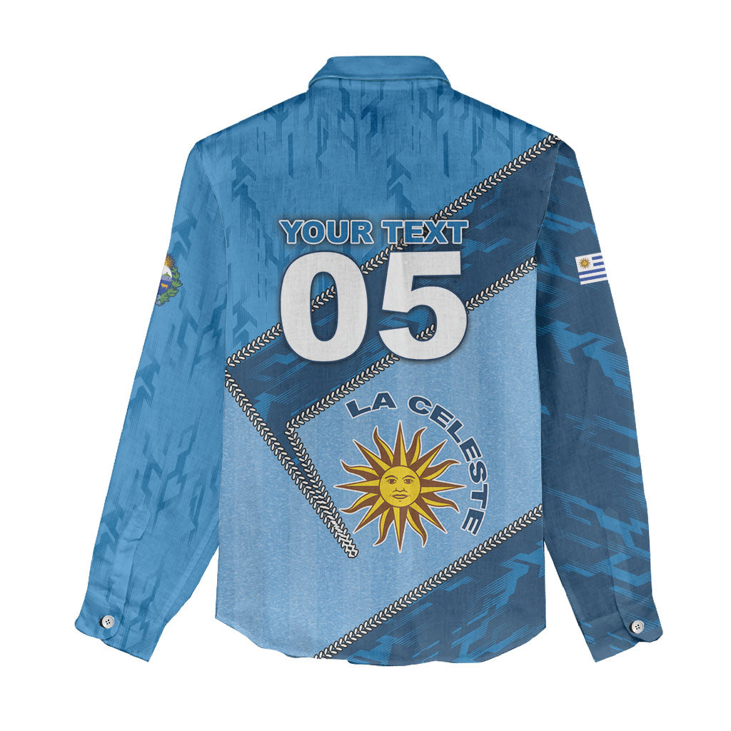 Custom Uruguay Football Women Casual Shirt Sun Of May Symbol Unique Style
