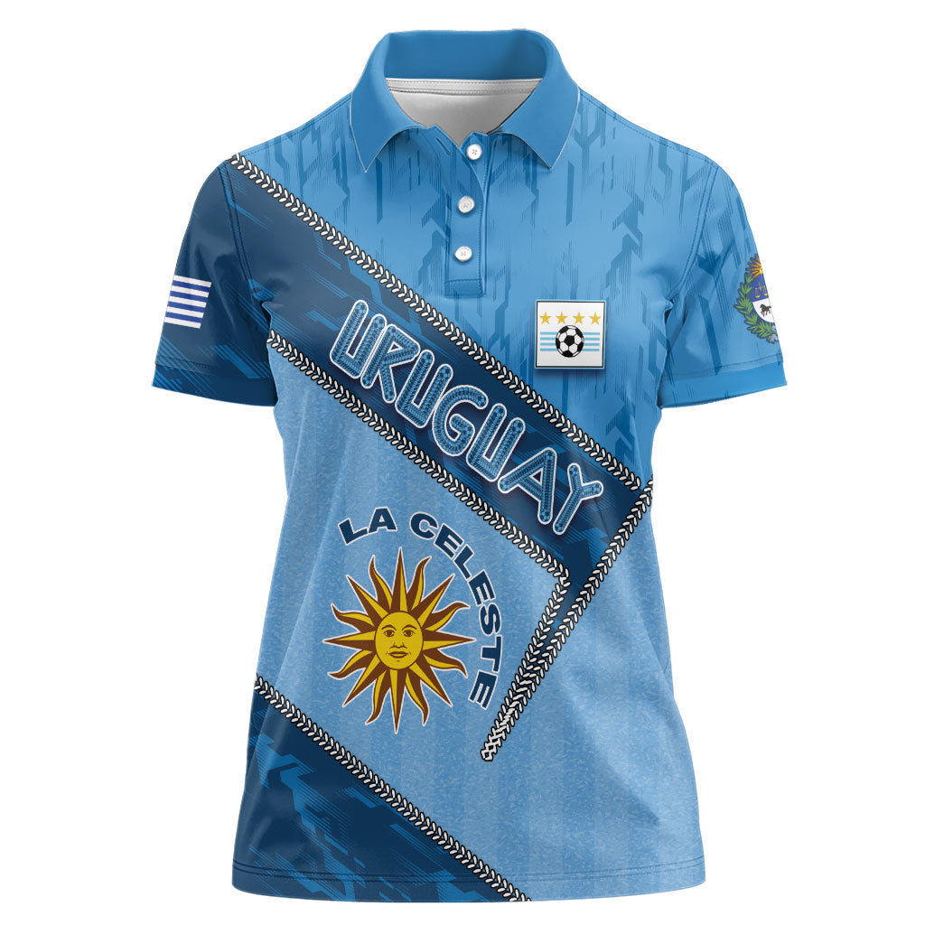 Custom Uruguay Football Women Polo Shirt Sun Of May Symbol Unique Style