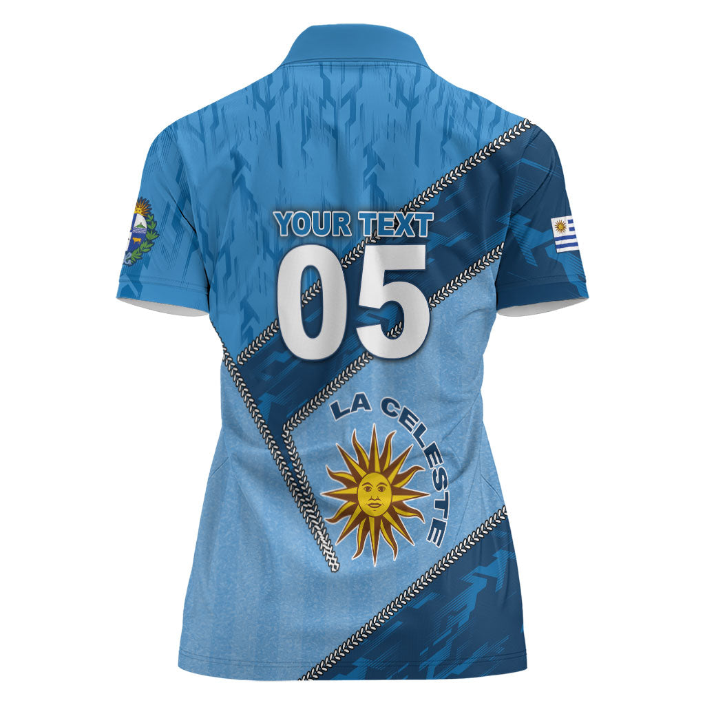 Custom Uruguay Football Women Polo Shirt Sun Of May Symbol Unique Style