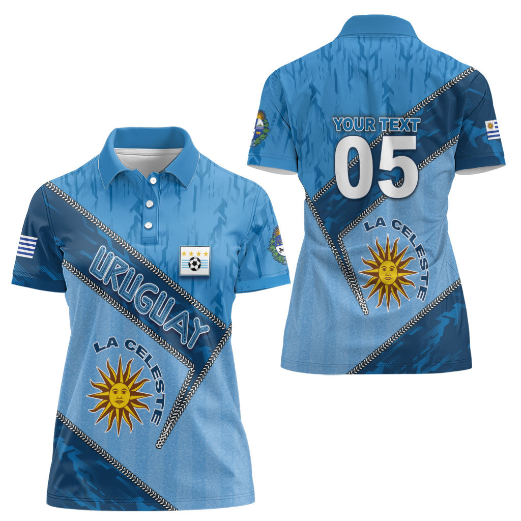 Custom Uruguay Football Women Polo Shirt Sun Of May Symbol Unique Style