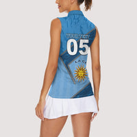 Custom Uruguay Football Women Sleeveless Polo Shirt Sun Of May Symbol Unique Style