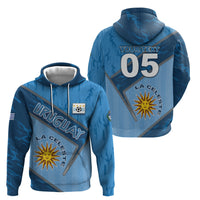 Custom Uruguay Football Zip Hoodie Sun Of May Symbol Unique Style