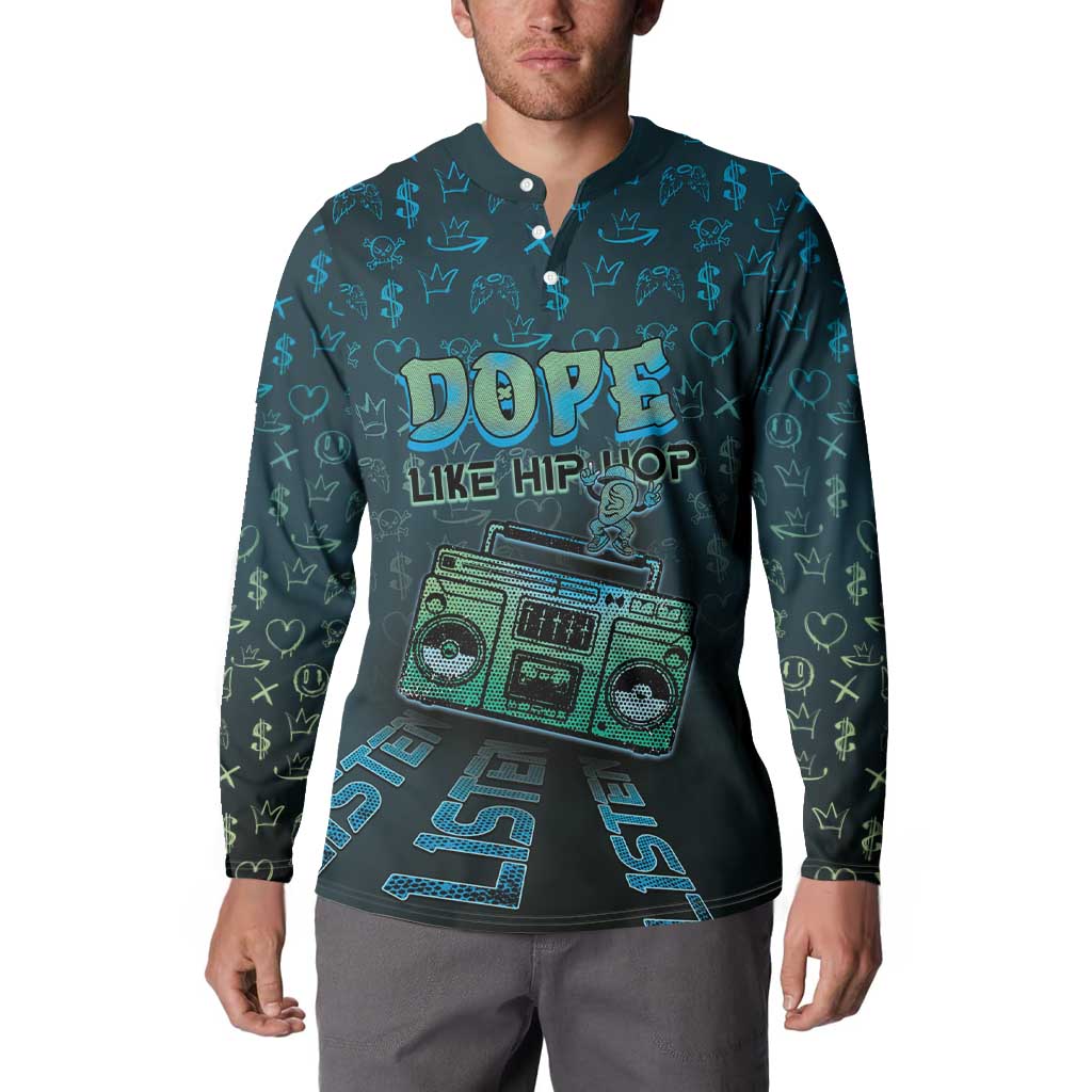 Dope Like Hip Hop Button Sweatshirt Hiphop Graffiti Style - Wonder Print Shop