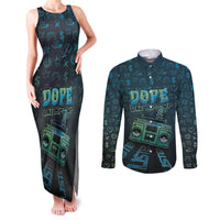 Dope Like Hip Hop Couples Matching Tank Maxi Dress and Long Sleeve Button Shirt Hiphop Graffiti Style - Wonder Print Shop