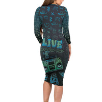 Dope Like Hip Hop Family Matching Long Sleeve Bodycon Dress and Hawaiian Shirt Hiphop Graffiti Style - Wonder Print Shop