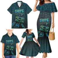 Dope Like Hip Hop Family Matching Mermaid Dress and Hawaiian Shirt Hiphop Graffiti Style - Wonder Print Shop