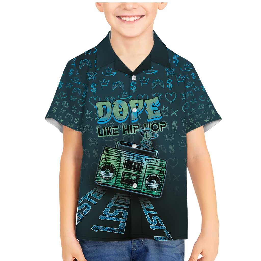 Dope Like Hip Hop Family Matching Mermaid Dress and Hawaiian Shirt Hiphop Graffiti Style - Wonder Print Shop