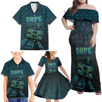 Dope Like Hip Hop Family Matching Off Shoulder Maxi Dress and Hawaiian Shirt Hiphop Graffiti Style - Wonder Print Shop