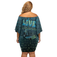 Dope Like Hip Hop Family Matching Off Shoulder Short Dress and Hawaiian Shirt Hiphop Graffiti Style - Wonder Print Shop