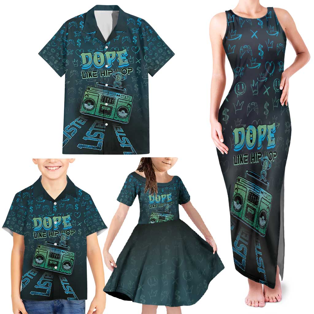 Dope Like Hip Hop Family Matching Tank Maxi Dress and Hawaiian Shirt Hiphop Graffiti Style - Wonder Print Shop