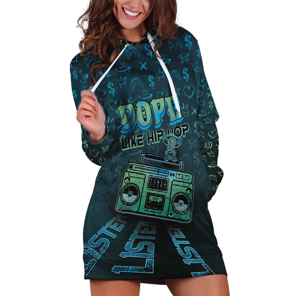 Dope Like Hip Hop Hoodie Dress Hiphop Graffiti Style - Wonder Print Shop