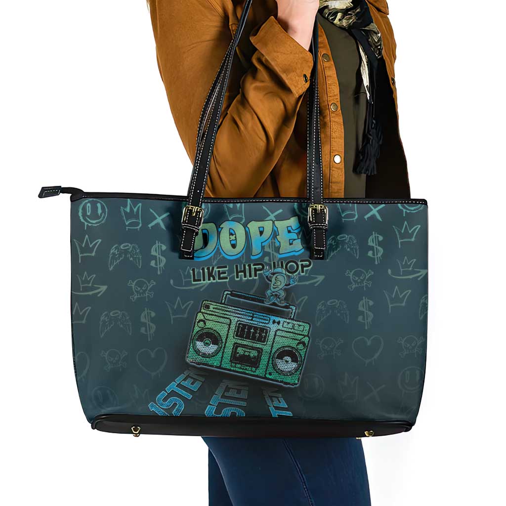 Dope Like Hip Hop Leather Tote Bag Hiphop Graffiti Style - Wonder Print Shop