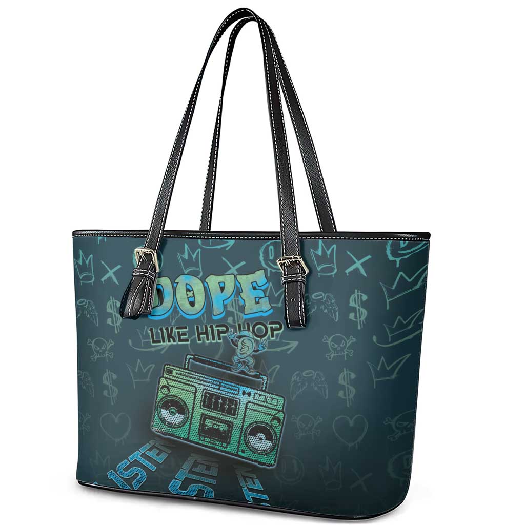 Dope Like Hip Hop Leather Tote Bag Hiphop Graffiti Style - Wonder Print Shop