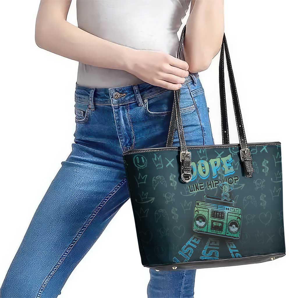 Dope Like Hip Hop Leather Tote Bag Hiphop Graffiti Style - Wonder Print Shop