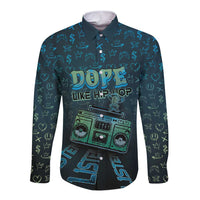 Dope Like Hip Hop Long Sleeve Button Shirt Hiphop Graffiti Style - Wonder Print Shop