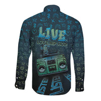 Dope Like Hip Hop Long Sleeve Button Shirt Hiphop Graffiti Style - Wonder Print Shop