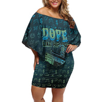 Dope Like Hip Hop Off Shoulder Short Dress Hiphop Graffiti Style - Wonder Print Shop