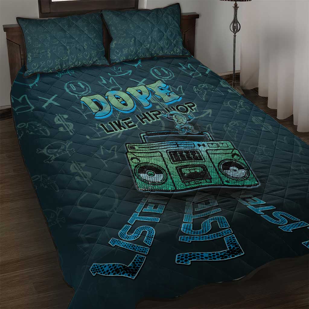 Dope Like Hip Hop Quilt Bed Set Hiphop Graffiti Style - Wonder Print Shop