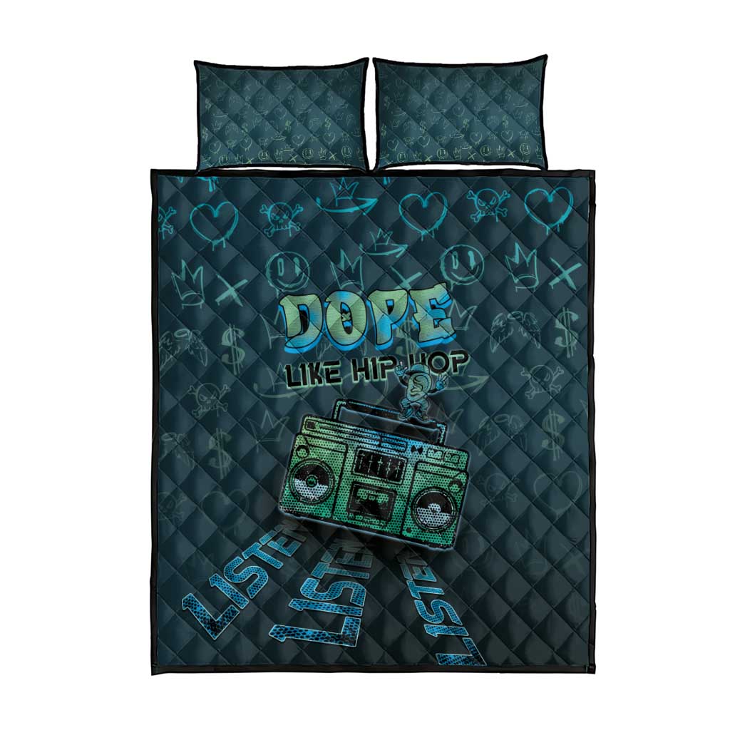 Dope Like Hip Hop Quilt Bed Set Hiphop Graffiti Style - Wonder Print Shop
