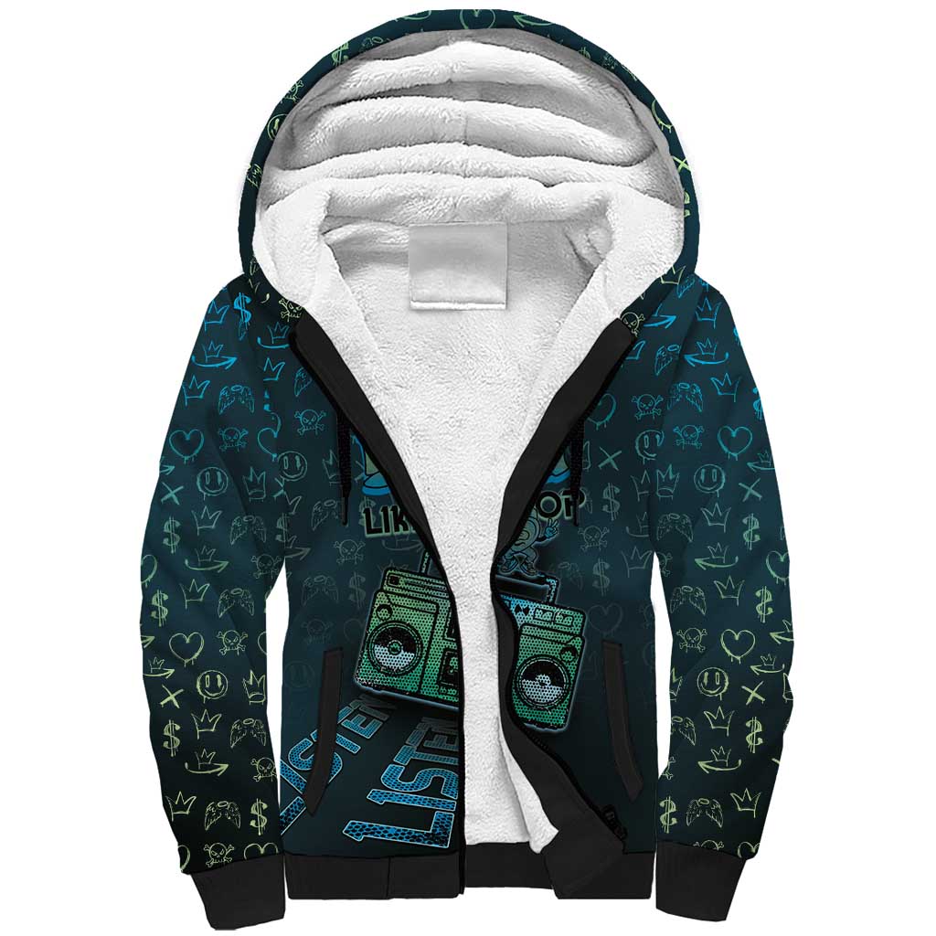 Dope Like Hip Hop Sherpa Hoodie Hiphop Graffiti Style - Wonder Print Shop
