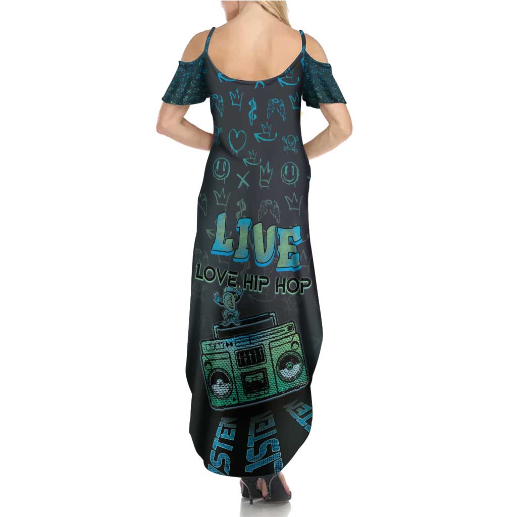 Dope Like Hip Hop Summer Maxi Dress Hiphop Graffiti Style - Wonder Print Shop