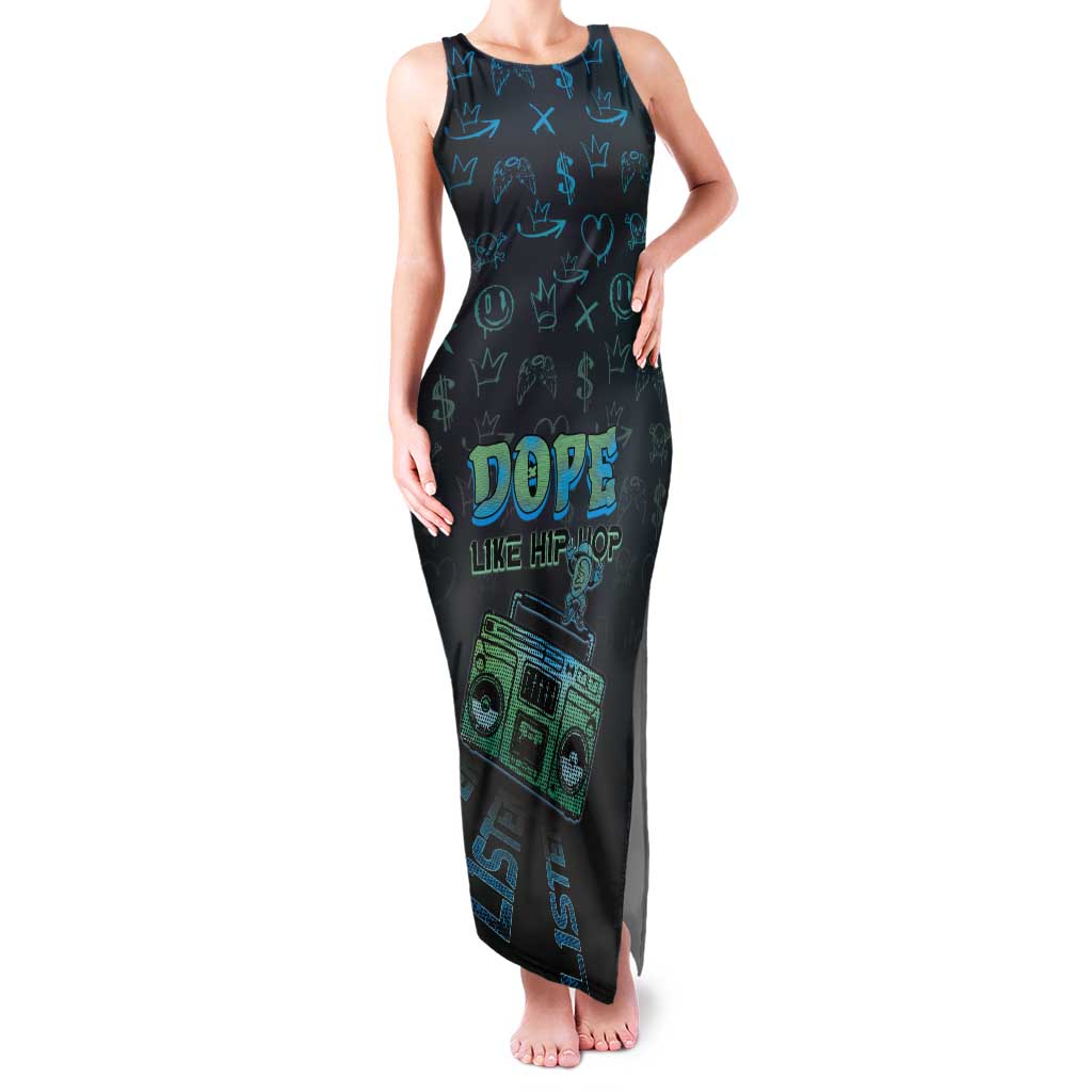 Dope Like Hip Hop Tank Maxi Dress Hiphop Graffiti Style - Wonder Print Shop
