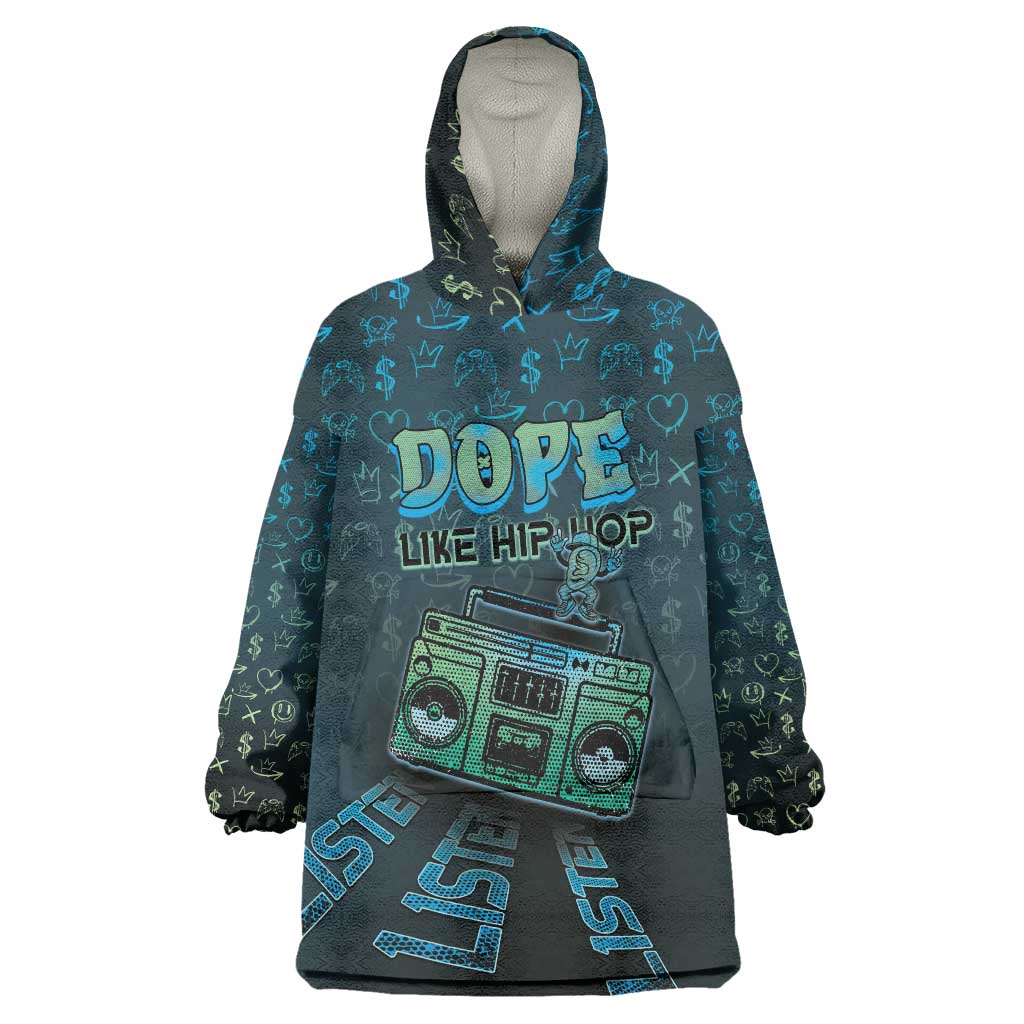 Dope Like Hip Hop Wearable Blanket Hoodie Hiphop Graffiti Style - Wonder Print Shop