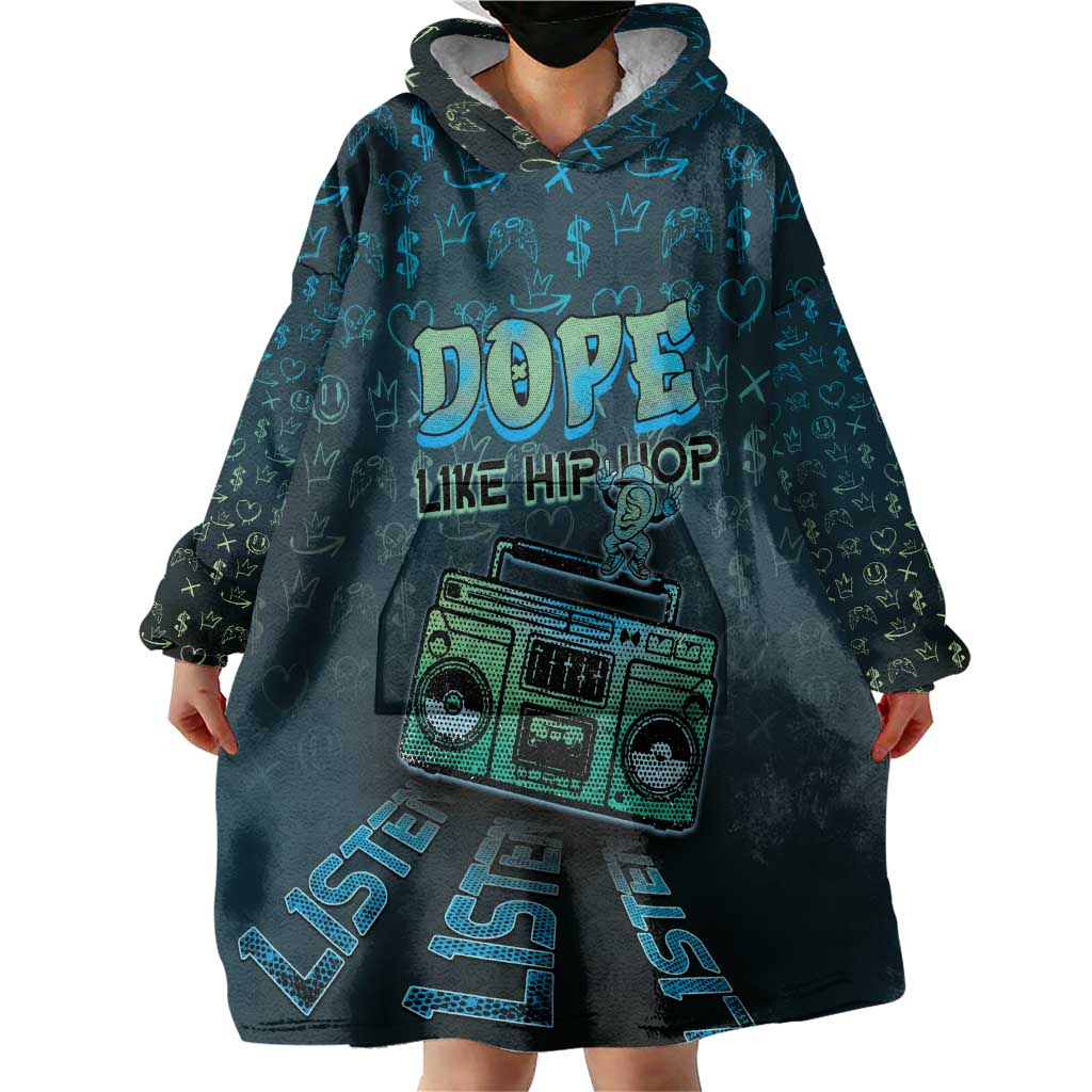 Dope Like Hip Hop Wearable Blanket Hoodie Hiphop Graffiti Style - Wonder Print Shop