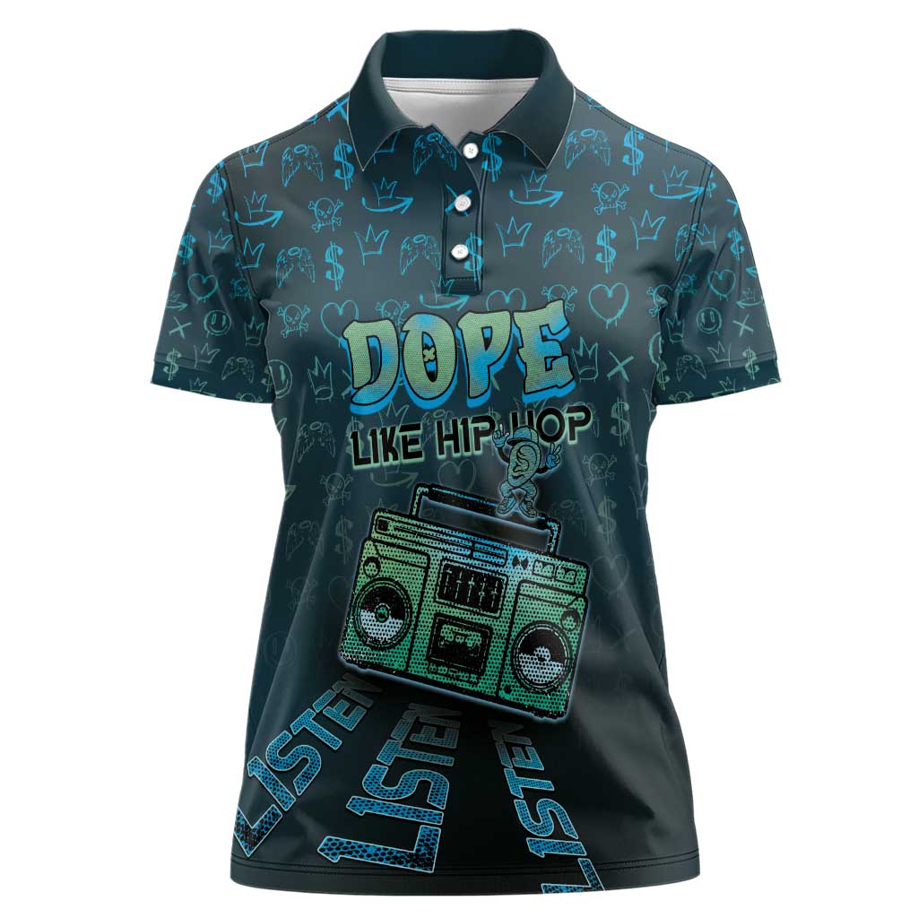Dope Like Hip Hop Women Polo Shirt Hiphop Graffiti Style - Wonder Print Shop