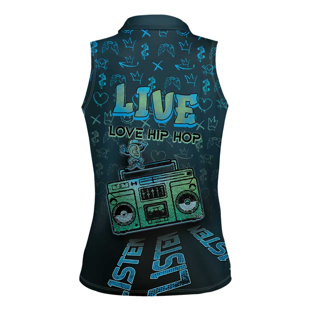 Dope Like Hip Hop Women Sleeveless Polo Shirt Hiphop Graffiti Style - Wonder Print Shop