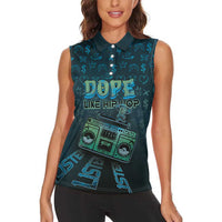 Dope Like Hip Hop Women Sleeveless Polo Shirt Hiphop Graffiti Style - Wonder Print Shop