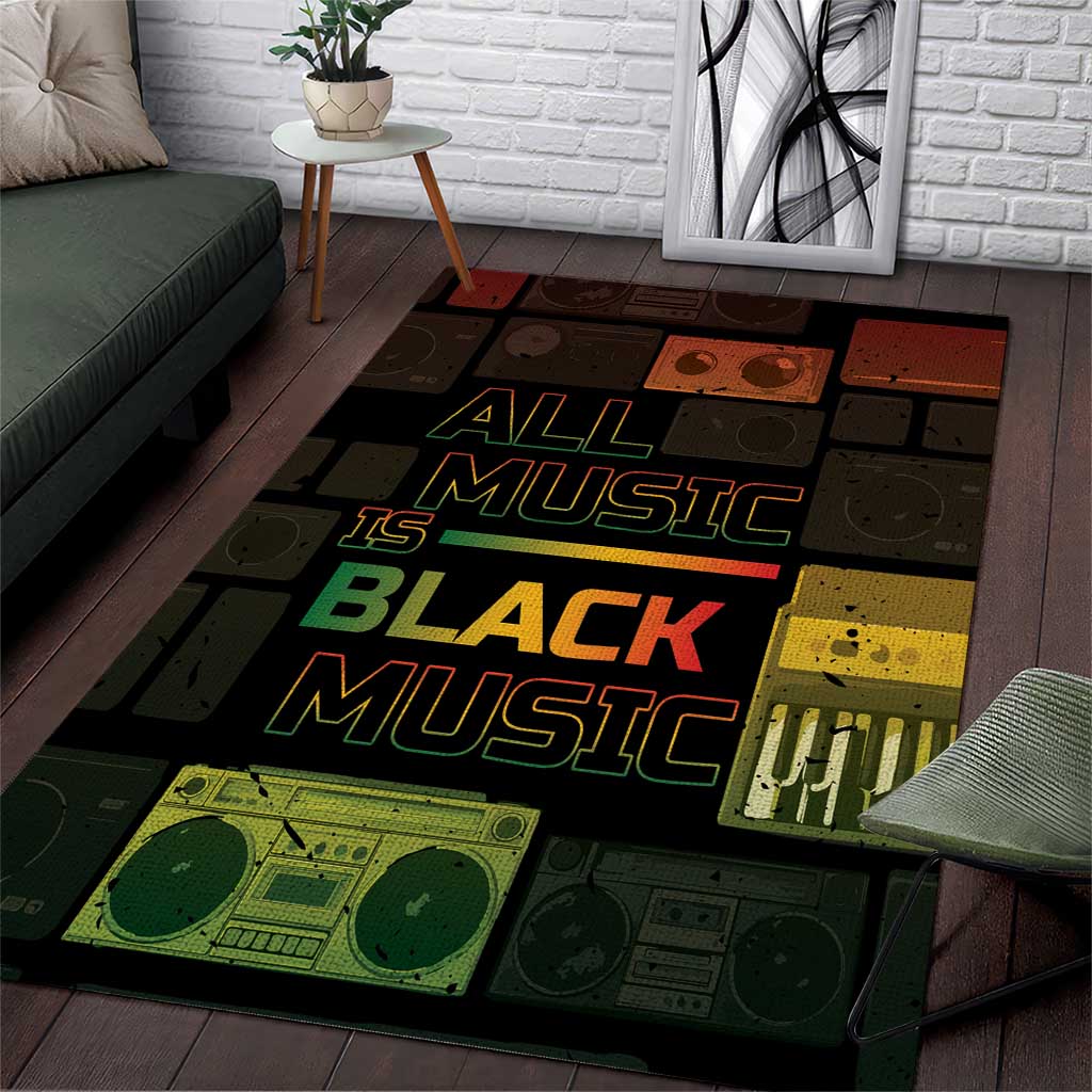 Black Music Month Area Rug All Music Is Black Music - Wonder Print Shop
