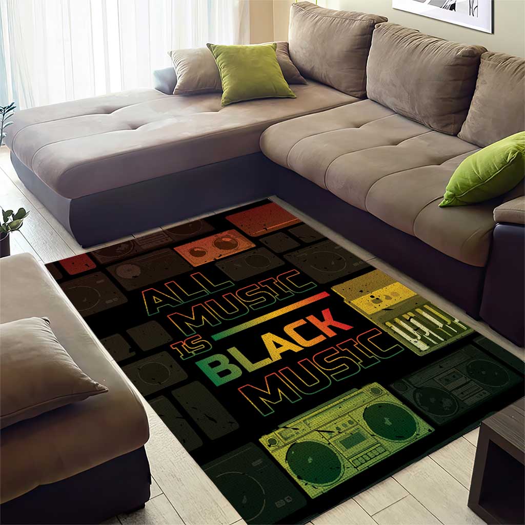 Black Music Month Area Rug All Music Is Black Music - Wonder Print Shop