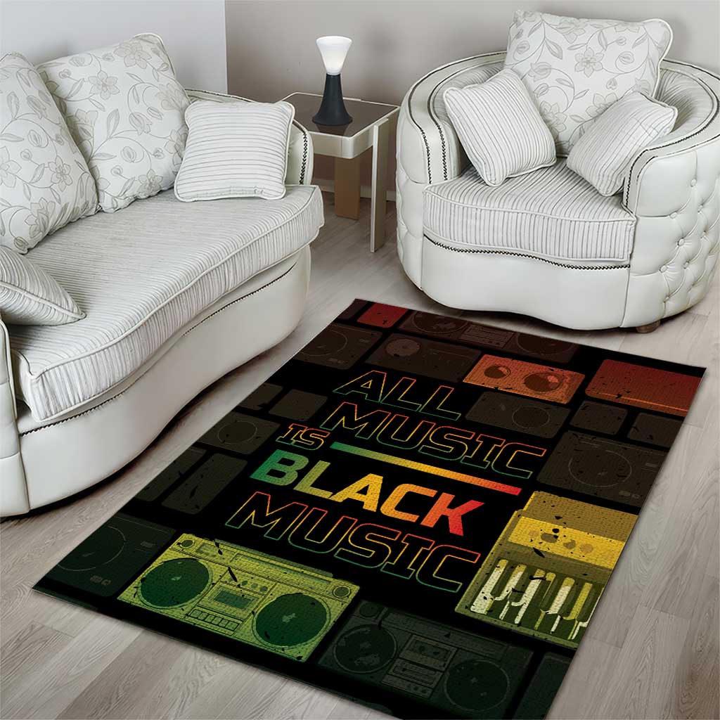 Black Music Month Area Rug All Music Is Black Music - Wonder Print Shop