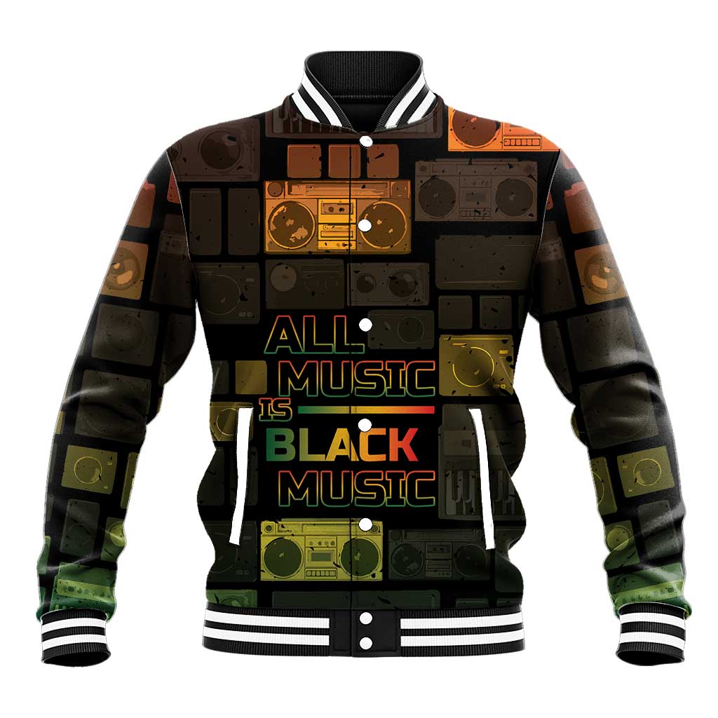 Black Music Month Baseball Jacket All Music Is Black Music - Wonder Print Shop