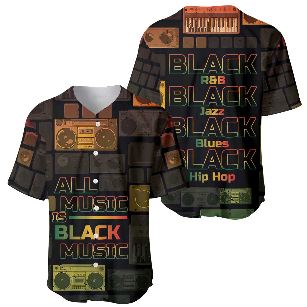 Black Music Month Baseball Jersey All Music Is Black Music - Wonder Print Shop