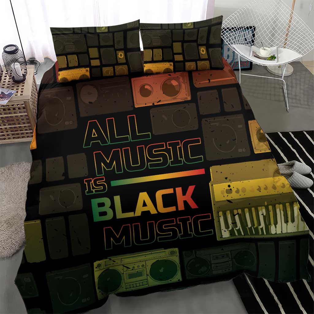 Black Music Month Bedding Set All Music Is Black Music - Wonder Print Shop