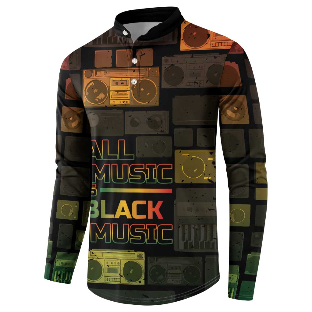 Black Music Month Button Sweatshirt All Music Is Black Music - Wonder Print Shop