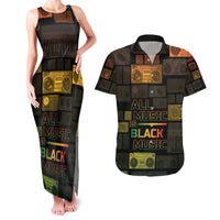 Black Music Month Couples Matching Tank Maxi Dress and Hawaiian Shirt All Music Is Black Music - Wonder Print Shop