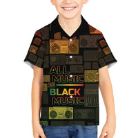 Black Music Month Family Matching Long Sleeve Bodycon Dress and Hawaiian Shirt All Music Is Black Music - Wonder Print Shop