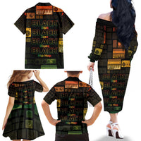 Black Music Month Family Matching Off The Shoulder Long Sleeve Dress and Hawaiian Shirt All Music Is Black Music - Wonder Print Shop