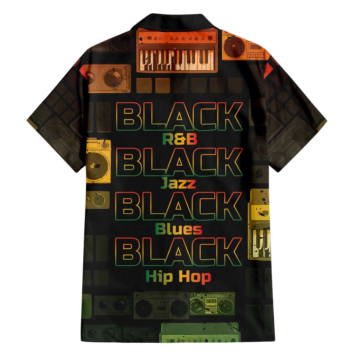 Black Music Month Family Matching Off The Shoulder Long Sleeve Dress and Hawaiian Shirt All Music Is Black Music - Wonder Print Shop