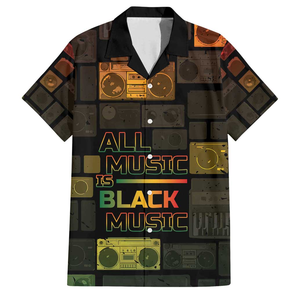 Black Music Month Family Matching Puletasi and Hawaiian Shirt All Music Is Black Music - Wonder Print Shop